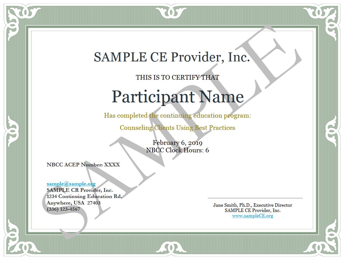 CE Provider Toolbox  NBCC